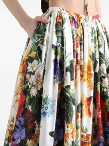 Dolce & Gabbana Flower print cotton midi skirt - Img 4