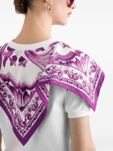 Dolce & Gabbana foulard-panelled cotton T-shirt - Img 2