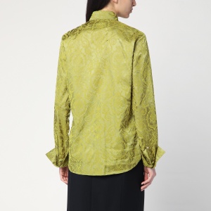 Dries Van Noten Green shirt with baroque pattern - Img 2