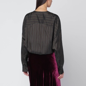Dries Van Noten Loose brown shirt with striped pattern - Img 2