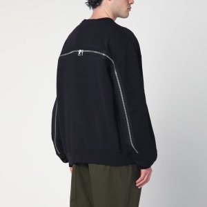 Dries Van Noten Navy blue sweatshirt with zip detail - Img 2