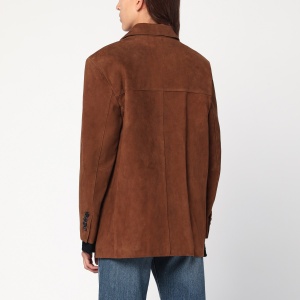 Dunst Camel leather single-breasted jacket - Img 2