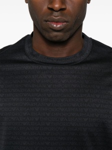 Emporio Armani jersey T-shirt with all-over flocked logo lettering - Img 2