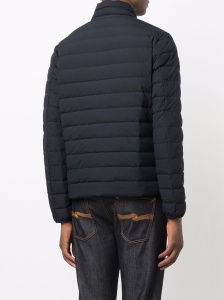 Emporio Armani Navy blue feather down padded logo-patch jacket - Img 2
