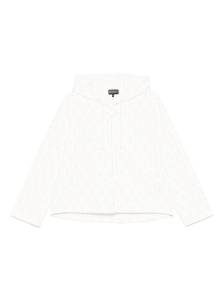 Emporio Armani Zip-up hoodie in double jersey with all-over lettering
