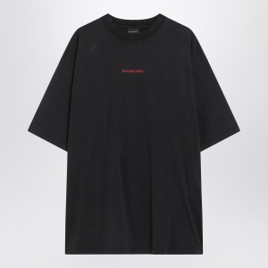 Faded black Balenciaga Back Medium Fit T-shirt