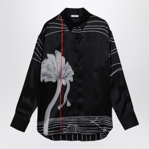 Ferragamo Black silk satin shirt