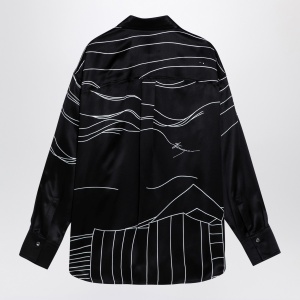 Ferragamo Black silk satin shirt - Img 2