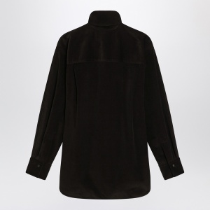 Ferragamo Brown shirt in ribbed velvet - Img 2