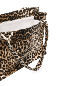 Ganni large leopard-print canvas tote bag - Img 4