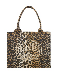 Ganni Leopard-print canvas tote bag - Img 2