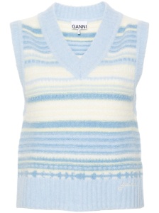Ganni Striped sleeveless top