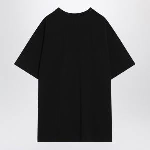 Givenchy Black cotton T-shirt with logo patch - Img 2