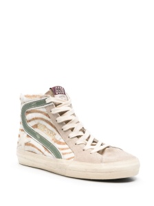 Golden Goose Slide in zebra-print pony skin with laminated leather flash - Img 4
