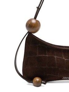 JACQUEMUS Le Bisou Perle crocodile-effect suede shoulder bag - Img 2