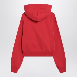 JACQUEMUS Red hoodie with logo patch - Img 2
