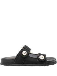 Jimmy Choo Fayence Sandal Low leather sandals with pearls