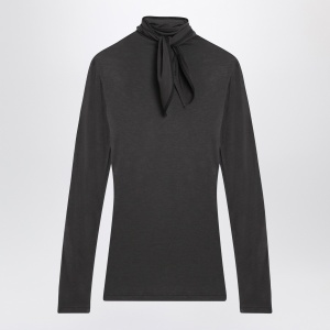 LEMAIRE Grey top with scarf and patches