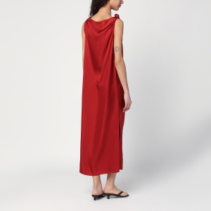 LouLou De Saison Red midi dress in silk - Img 2
