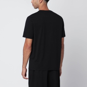 Maison Kitsuné Black regular T-shirt with logo patch - Img 2