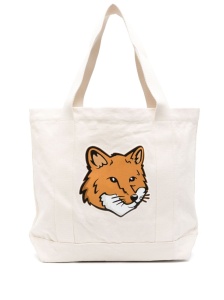 Maison Kitsuné Maison Kitsune fox head-print cotton tote