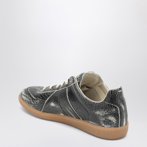 Maison Margiela Black cracked leather Replica sneakers - Img 2
