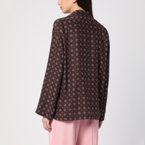Moschino Brown silk patterned shirt - Img 2