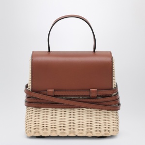Moschino Tie Mie Bag in raffia and leather - Img 2