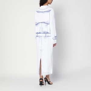 Moschino Trompe L''oeil white dress in cotton - Img 2