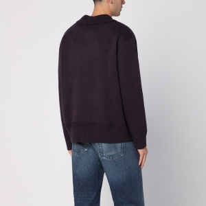 New Amsterdam Surf Association Plum polo cardigan with inlay - Img 2
