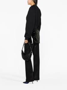 Off White Printed Crop Sweatshirt - Img 3