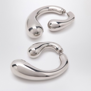 Panconesi P silver earrings - Img 2