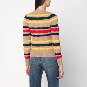 Polo Ralph Lauren Beige cable-knit striped cardigan - Img 2