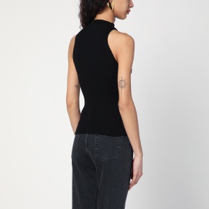 Roberto Collina Black ribbed tank top - Img 2