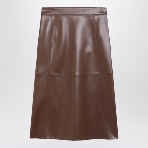 S Max Mara Brown coated fabric skirt