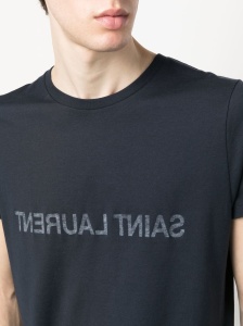 Saint Laurent Reverse logo-print cotton T-shirt - Img 2
