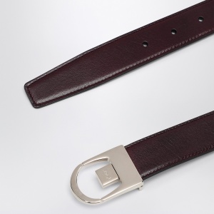 Saint Laurent Reversible belt in black/burgundy leather - Img 2