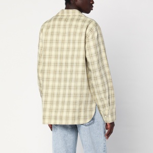 Séfr Ignacio check pattern shirt in cotton and linen - Img 2