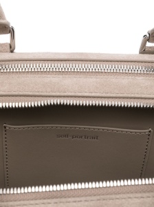 Self-Portrait suede baguette shoulder bag - Img 3