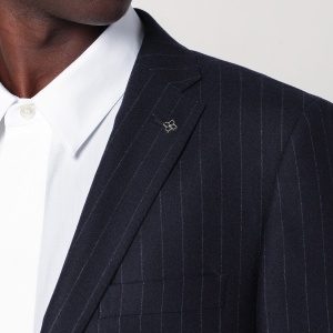 Tagliatore Blue pinstriped single-breasted wool suit - Img 2