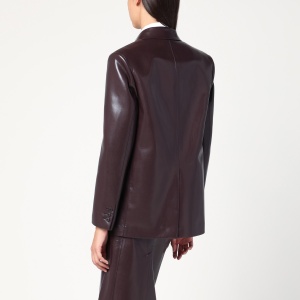 THE ANDAMANE Bordeaux faux leather single-breasted jacket - Img 2