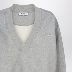 The Attico Grey mélange cotton sweatshirt with logo - Img 2