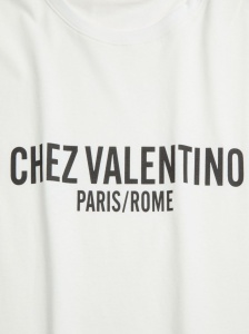 Valentino Cotton T-Shirt With Chez Valentino Print - Img 2