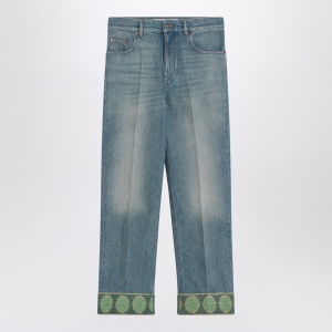 Valentino Faded blue jeans with jacquard background