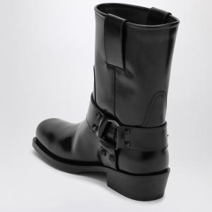 Valentino Garavani Black leather Biker Rockstud low boot - Img 2