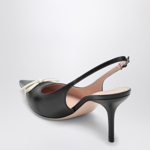 Valentino Garavani Black pointed slingback with bow - Img 2