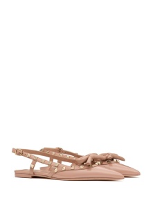 Valentino Garavani Rockstud Bow Slingback Ballerina In Patent Leather - Img 4
