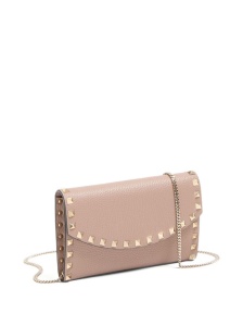 Valentino Garavani Rockstud Chain Wallet in Garnet Calfskin - Img 3