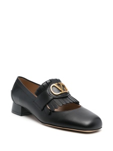 Valentino Garavani Vlogo Signature Calfskin Fringe Sabot Moccasin 25mm - Img 3