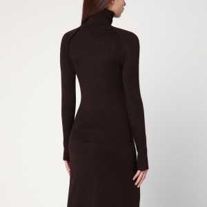 Victoria Beckham Brown turtleneck sweater in wool - Img 2